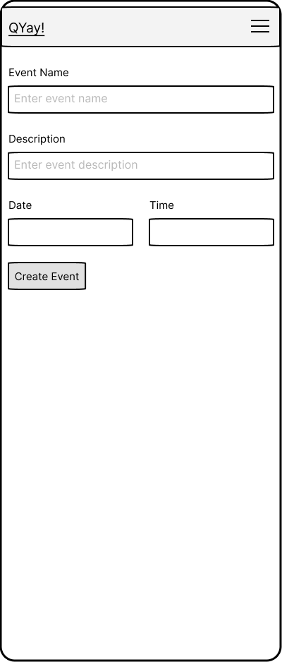 Create event form